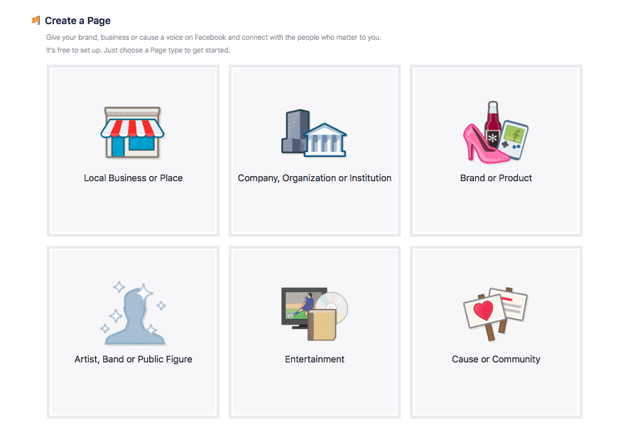 a screen shot of the different types of business related items