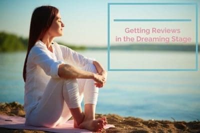 a woman sitting on a yoga mat with the words getting reviews in the dreaming stage