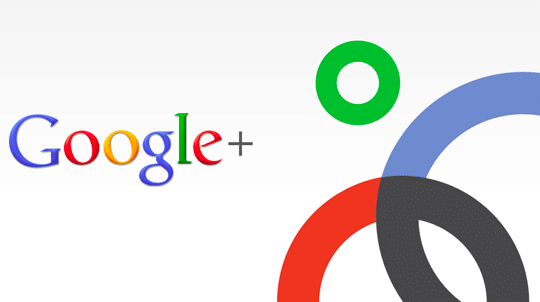 the google plus logo is shown in red, green and blue