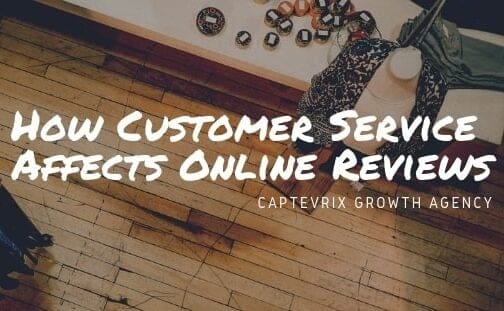 a person sitting on a couch with the words how customer service affects online views