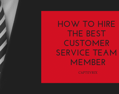 a man wearing a suit and tie with the words how to hire the best customer service team member