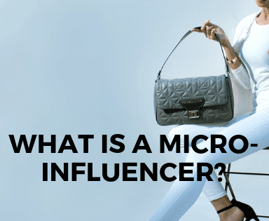 a woman holding a black purse with the words what is a micro - influence?