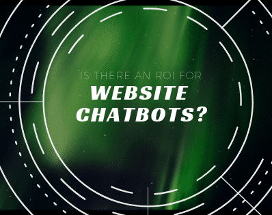 a green circle with the words website chat bots