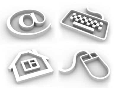 four different types of 3d objects on a white background