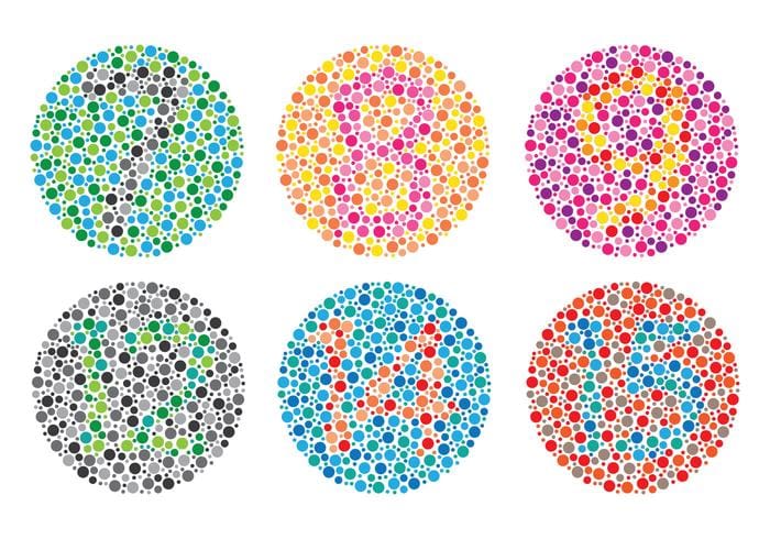 four circles with different colors and sizes