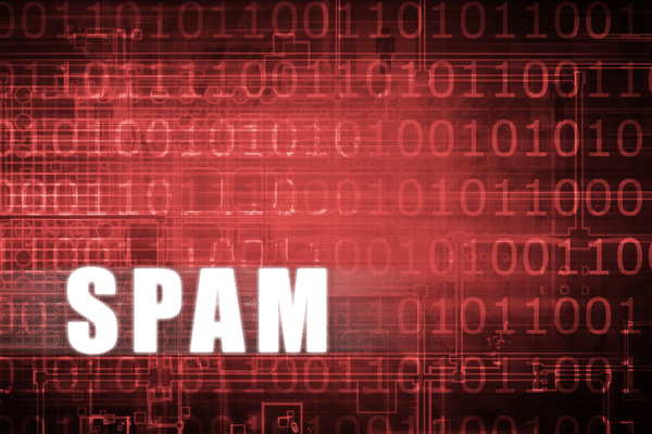 the word spam is displayed on a red background