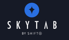 the skytab logo on a dark background