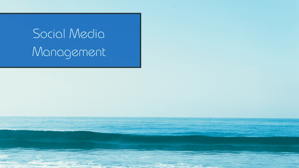 a blue sign that says social media management