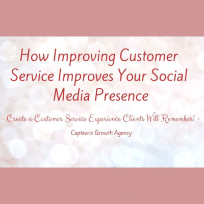 a business card with the words how improve customer service improve social media presence